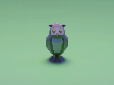 Great Horned Owl Low-poly 3D model