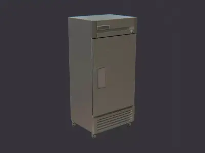 Kitchen Industrial Freestanding Refrigerator Low-poly 3D model