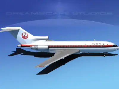 Boeing 727-100 Japan Airlines 2 3D model