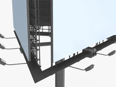 Billboard 3 Grey Low-poly 3D model