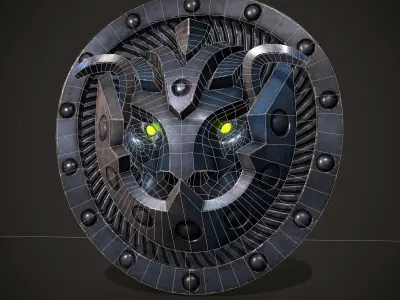 lion shield Free low-poly 3D model