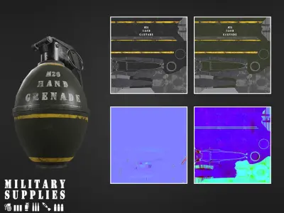 Military Supplies Pack - Hand Grenade Free low-poly 3D model