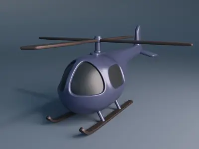 Cartoon Helicopter Low-poly 3D model