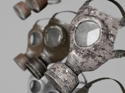 Chemical mask Low-poly 3D model