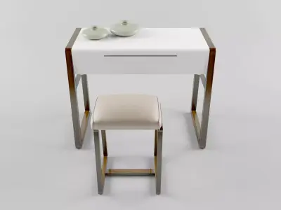 Asian styled table and chair Free low-poly 3D model
