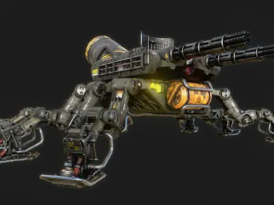 MK-23 TARANTULA Low-poly 3D model