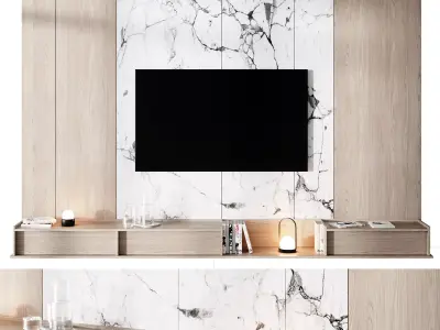 tv wall set 07 Free 3D model