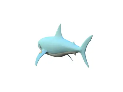Stuffed shark - Tiburon de peluche Low-poly 3D model