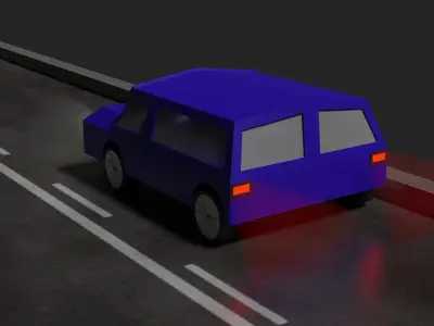 Simple Car Free low-poly 3D model