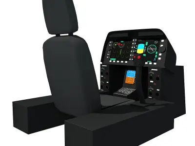 Black Helicopter Cockpit 3D model
