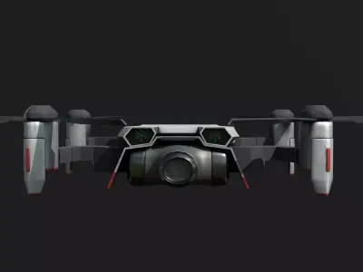 Stylized Surveillance Drone ready asset Low-poly 3D model