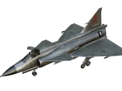 Saab 37 Viggen Low-poly 3D model