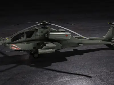 Apache AH-64 LongBow Low-poly 3D model