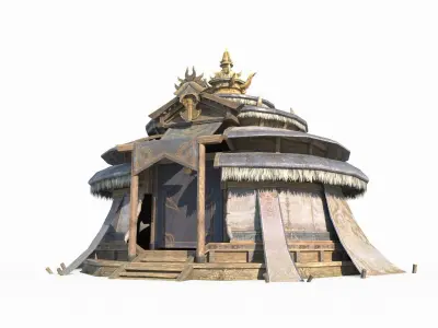 House yurts of nomad 3D model