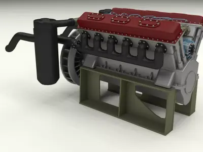 T-34 Engine 3D model