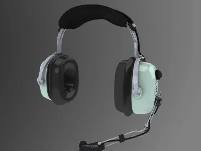 David Clark H10-36 Pilots headset Low-poly 3D model