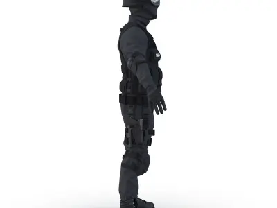 SWAT Man Asian 3D Model 3D model