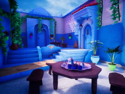 Middle Eastern Street Modular Package 50 Assets Low-poly 3D model