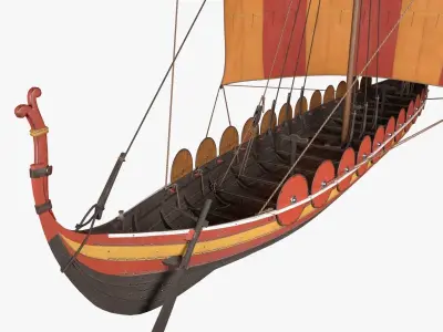 Viking Longship Low-poly 3D model