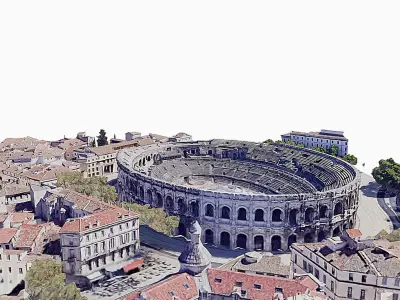 The Arena of Nimes Low-poly 3D model