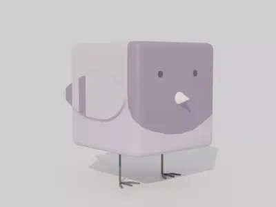 Cubic pigeon Free low-poly 3D model