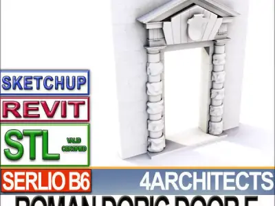 Renaissance Doric Door E Revit stl 3D print model