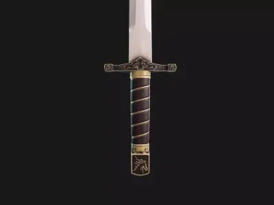 Fancy arming sword Low-poly 3D model