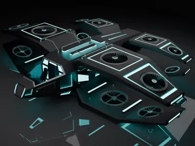 Sci Fi Air Craft Low-poly 3D model