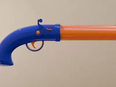 Realistic Toy Flintgun for Animation 3D model