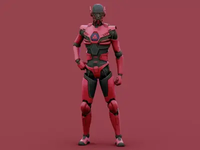 CYBORGTOPIA B-37  Rigged for Unreal Engine - Unity - MIXAMO 3D model