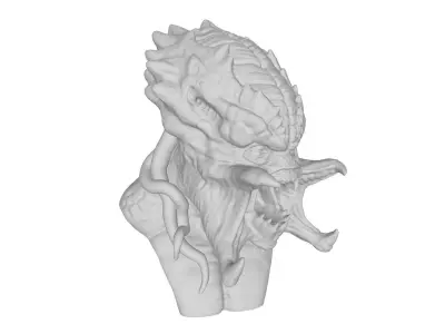 Predator 3D model head with spikes 3D print model