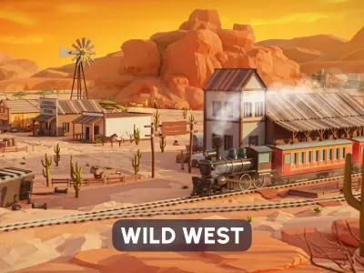 Wild West Low-poly 3D model
