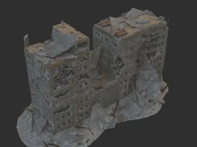 destruction Low-poly 3D model