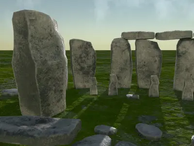 STONEHENGE and Surroundings Low-poly 3D model
