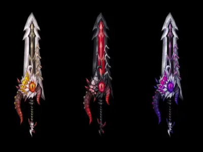 Corrupted Holy Sword Low-poly 3D model