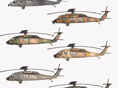 Helicopters Black Hawk UH-60 Collection 
