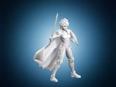 Aura Blade Master Statue 3D print model