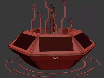 Futuristic Interactive Control Console 3D Model 3D model