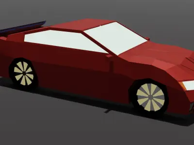 Low Poly sports car - Low Poly Free low-poly 3D model