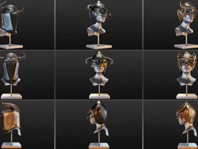 Viking Helmets Low-poly 3D model