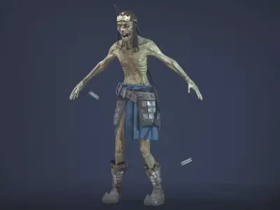 Zombie Archer Soldier Low-poly 3D model