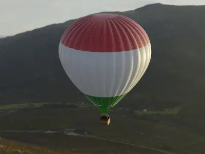 Air Ballon - Aerostatic Blender rigged Low-poly 3D model