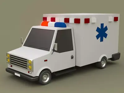 Cartoon Ambulance 3D model