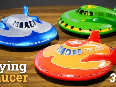 Stylized Flying Saucer Low-poly 3D model