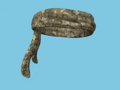 Desert Camouflage Bandana - Military Character Design Low-poly 3D model