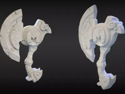 Stylized Axe 07 3D model