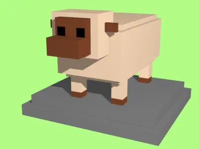 VOXEL SHEEP - MODEL 9 Low-poly 3D model