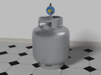 Gas Bottle with regulator 3D model