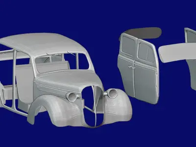 1938 Plymouth Car 3D Model for 3D Print - STL 3D File 3D model