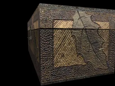 Wooden-Box treasure chest Low-poly 3D model